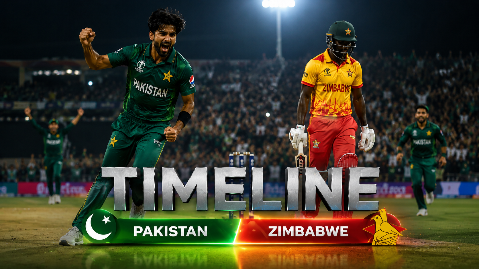 Pakistan National Cricket Team Vs Zimbabwe National Cricket Team Timeline
